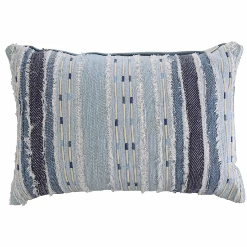 Подушка Blue Ikat stripes Синий Голубой Подушка Blue Ikat stripes Синий Голубой в Барнауле | Loft Concept
