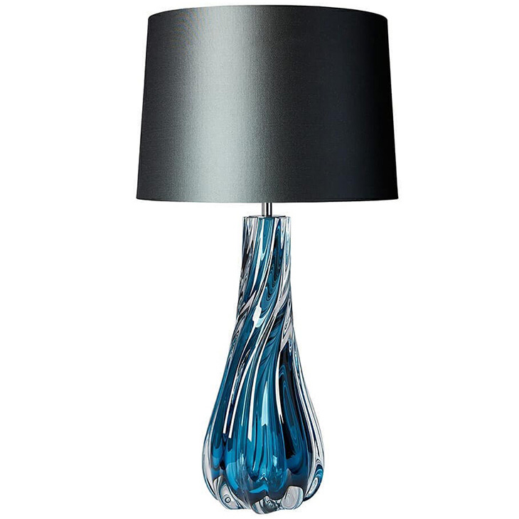 Настольная лампа Naiad Velvet Blue Table Lamp Черный Синий в Барнауле | Loft Concept 