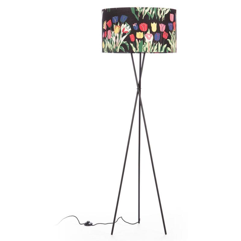 Торшер Colored Lampshade Tulips Floor Lamp Мульти Черный Торшер Colored Lampshade Tulips Floor Lamp Мульти Черный в Барнауле | Loft Concept