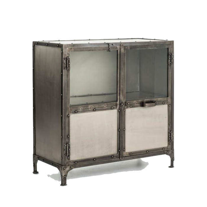Комод металлический Industrial Steampunk Nickel 2 Door Cabinet Комод металлический Industrial Steampunk Nickel 2 Door Cabinet в Барнауле | Loft Concept