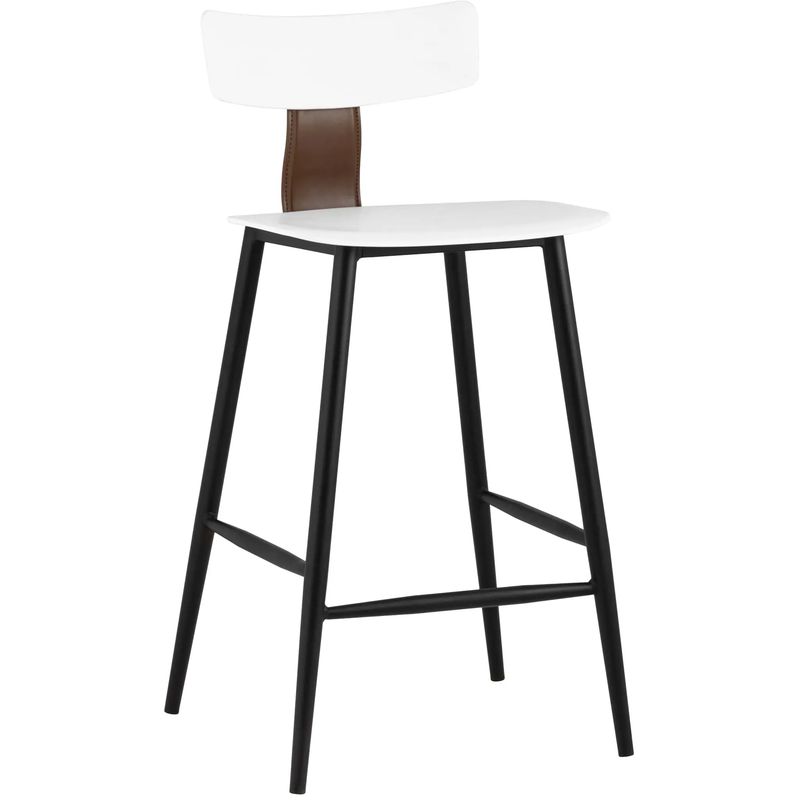 Стул Барный ANT White Eco-Leather 2 шт Белый Коричневый Черный Стул Барный ANT White Eco-Leather 2 шт Белый Коричневый Черный в Барнауле | Loft Concept