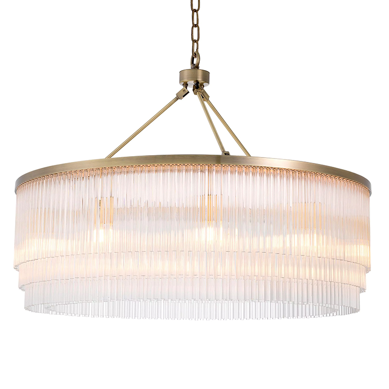 Люстра Eichholtz Chandelier Hector L Brass Латунь Прозрачное Стекло в Барнауле | Loft Concept 