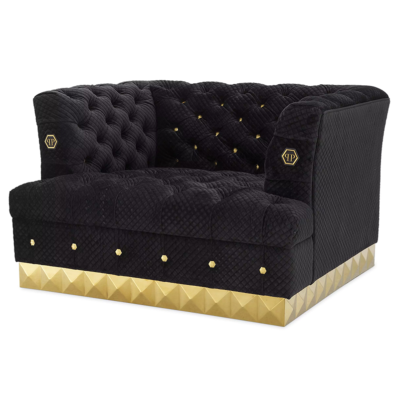 Кресло Philipp Plein Chair Rockstud Золотой Черный Кресло Philipp Plein Chair Rockstud Золотой Черный в Барнауле | Loft Concept