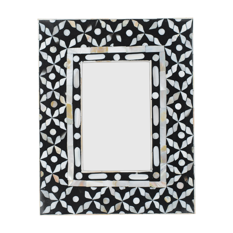 Рама для фото Bone Inlay Pearl Black S Черный Перламутровый Белый Рама для фото Bone Inlay Pearl Black S Черный Перламутровый Белый в Барнауле | Loft Concept