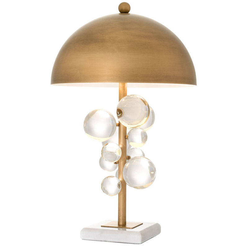 Настольная лампа Eichholtz Table Lamp Floral Латунь Античная полированная Прозрачное Стекло Белый Настольная лампа Eichholtz Table Lamp Floral Латунь Античная полированная Прозрачное Стекло Белый в Барнауле | Loft Concept