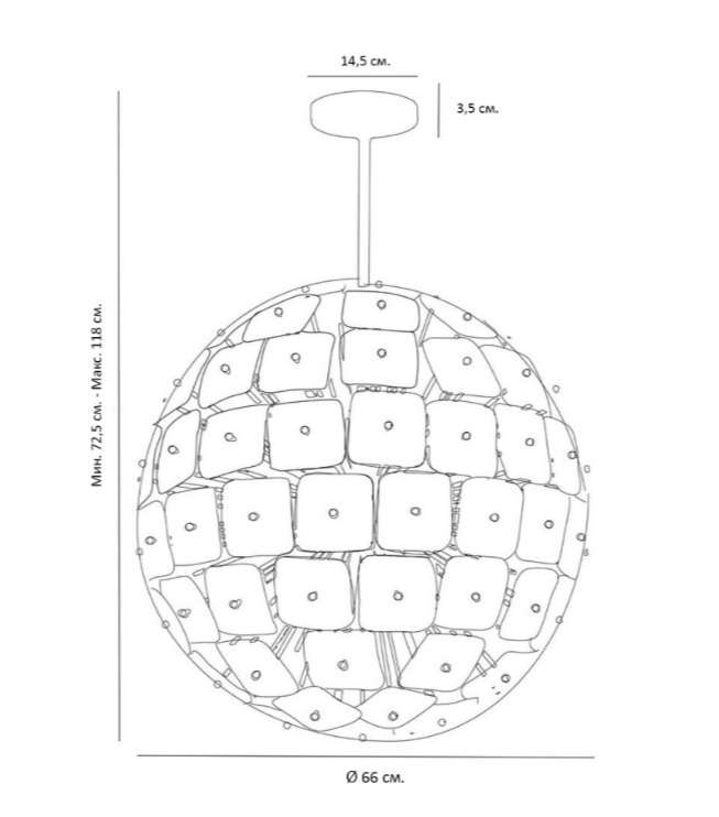 Люстра Sputnik Square Matt Chandelier в Барнауле