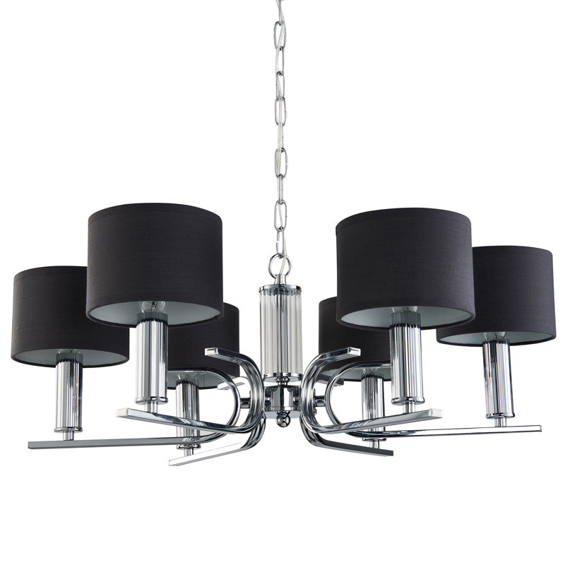 Люстра Yvette Chandelier 71 Хром Черный Прозрачный Люстра Yvette Chandelier 71 Хром Черный Прозрачный в Барнауле | Loft Concept