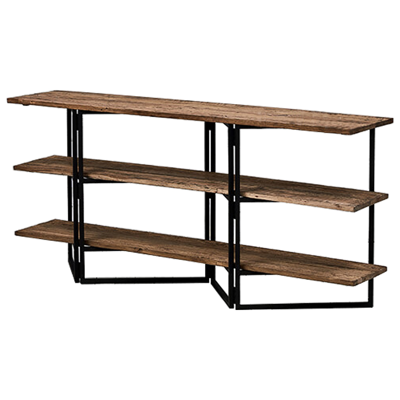 Стеллаж в стиле Лофт Luigi Loft 3 Shelves Rack Коричневый Черный Стеллаж в стиле Лофт Luigi Loft 3 Shelves Rack Коричневый Черный в Барнауле | Loft Concept