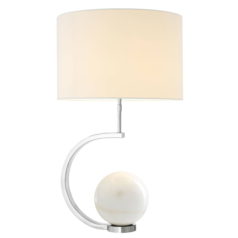 Настольная лампа Eichholtz Table Lamp Luigi white marble Белый Никель Белый Мрамор Bianco Настольная лампа Eichholtz Table Lamp Luigi white marble Белый Никель Белый Мрамор Bianco в Барнауле | Loft Concept