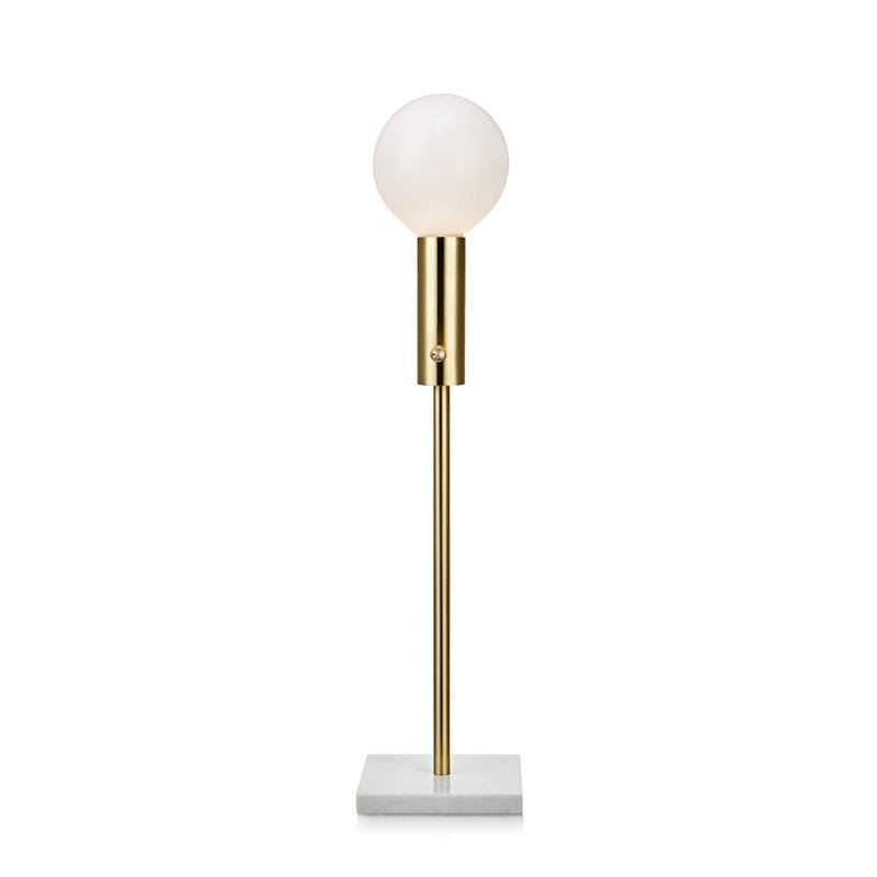 Настольная лампа Marble Top Brass Латунь Белый Настольная лампа Marble Top Brass Латунь Белый в Барнауле | Loft Concept