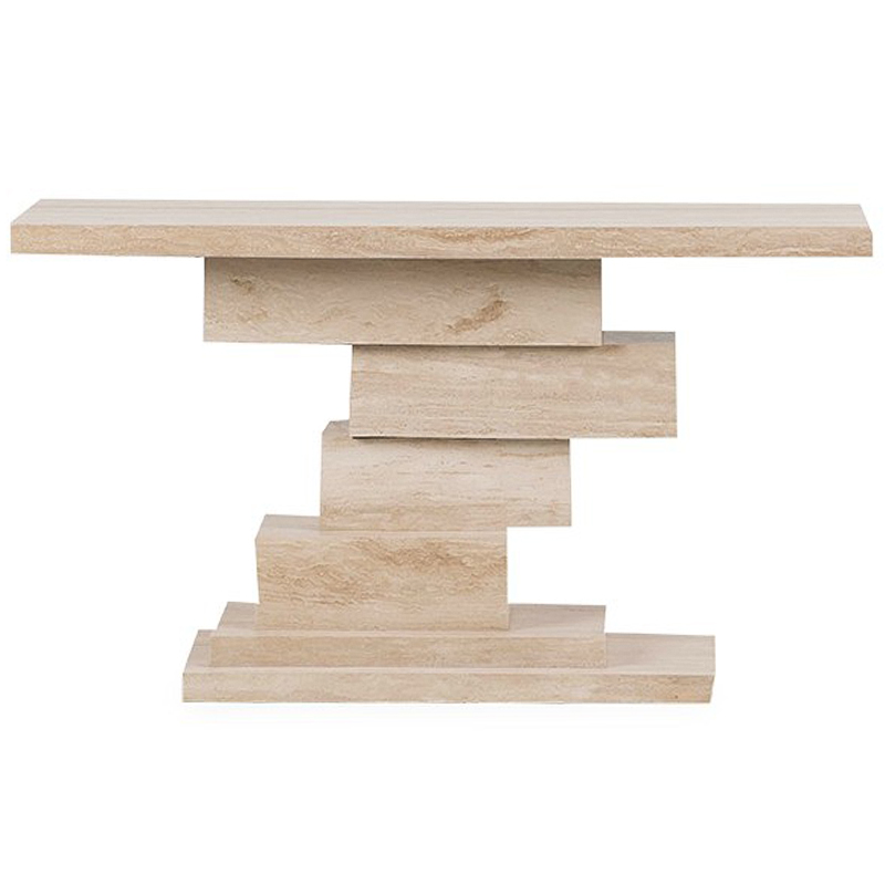 Консоль Taya Travertine Console Бежевый Консоль Taya Travertine Console Бежевый в Барнауле | Loft Concept