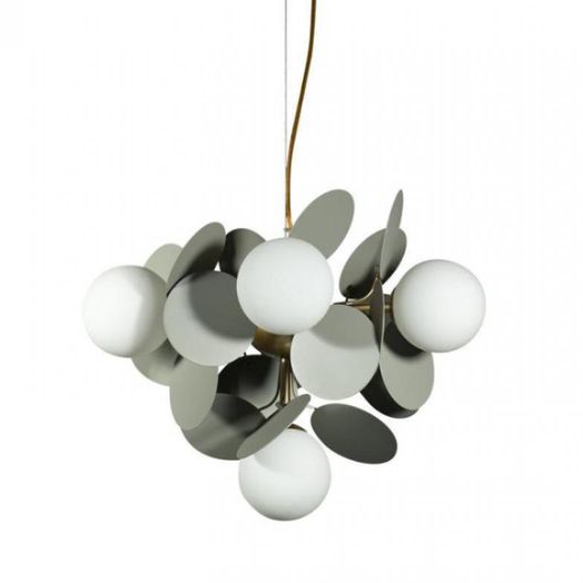 Люстра MATISSE Chandelier circle Gray 6 ламп Серый Золотой Белый Люстра MATISSE Chandelier circle Gray 6 ламп Серый Золотой Белый в Барнауле | Loft Concept