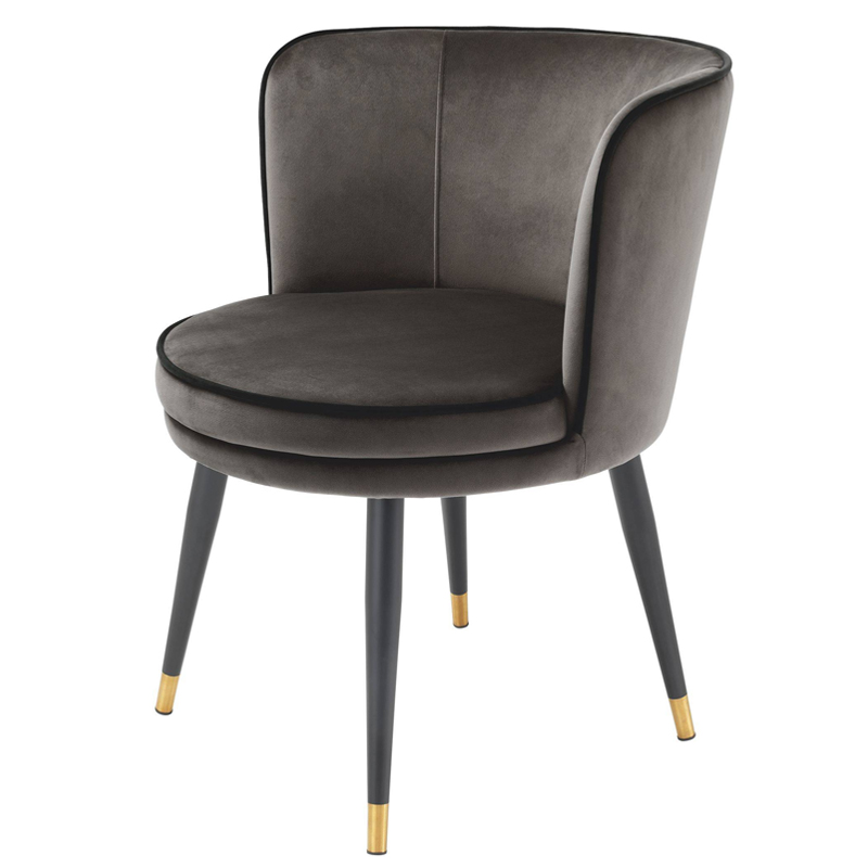Стул Eichholtz Dining Chair Grenada grey Серый Черный Латунь Стул Eichholtz Dining Chair Grenada grey Серый Черный Латунь в Барнауле | Loft Concept