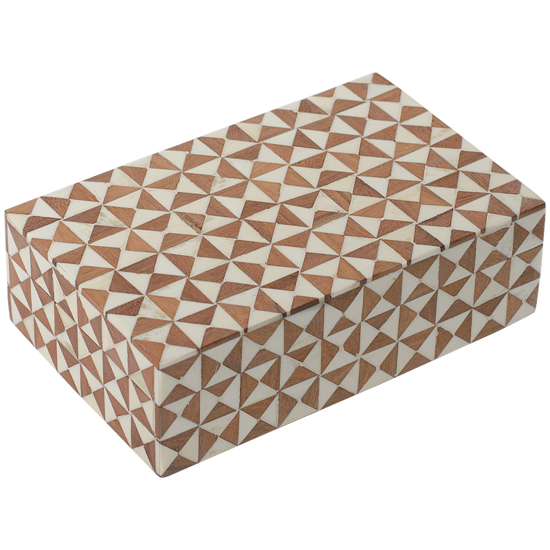 Шкатулка Wood Bone Inlay Box Древесина Белый Шкатулка Wood Bone Inlay Box Древесина Белый в Барнауле | Loft Concept