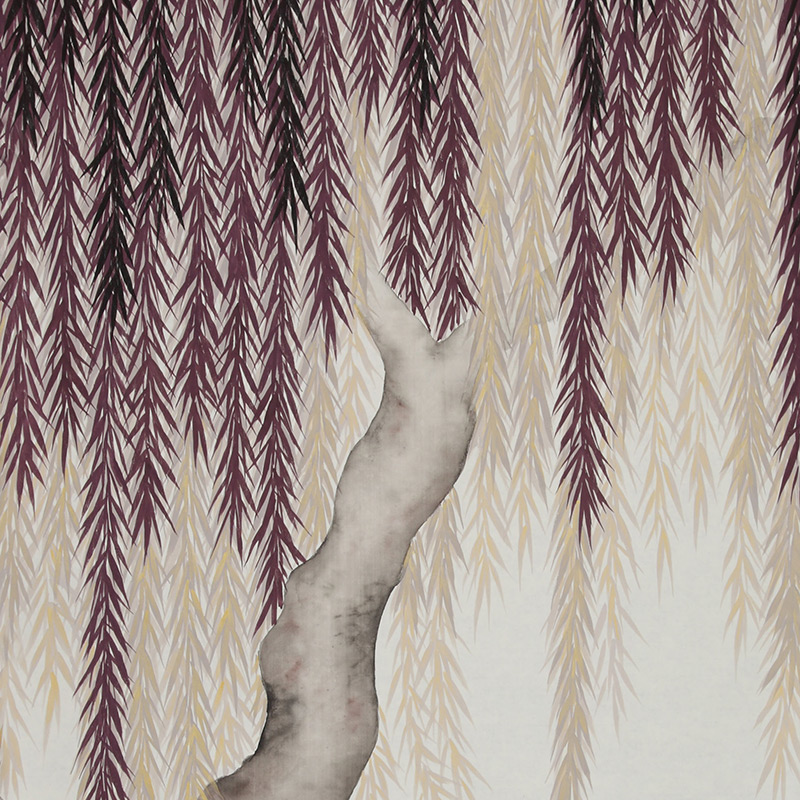 Обои ручная роспись Willow Boysenberry on Bleached White dyed silk Обои ручная роспись Willow Boysenberry on Bleached White dyed silk в Барнауле | Loft Concept
