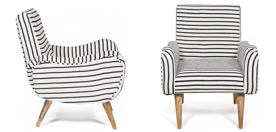 Кресло с подлокотниками Black and White Stripes Кресло с подлокотниками Black and White Stripes - Loft-Concept в Барнауле