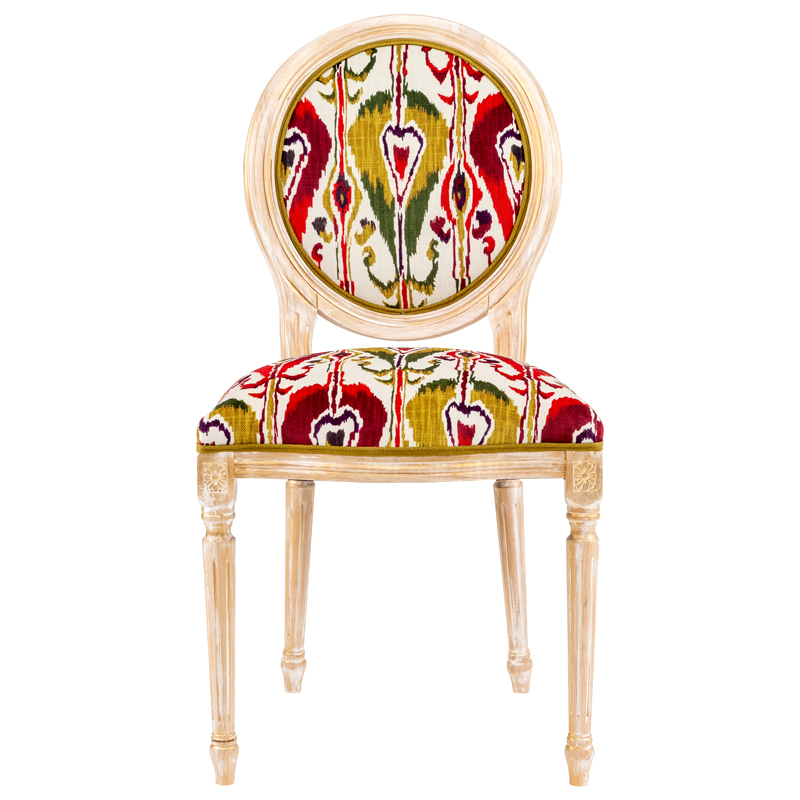 Стул Ikat Pattern Красно-белый Мульти Бежевый Стул Ikat Pattern Красно-белый Мульти Бежевый в Барнауле | Loft Concept
