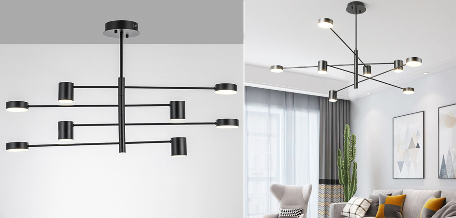 Светильник LED Lighting Black 8 lampholders Светильник LED Lighting Black 8 lampholders - Loft-Concept в Барнауле