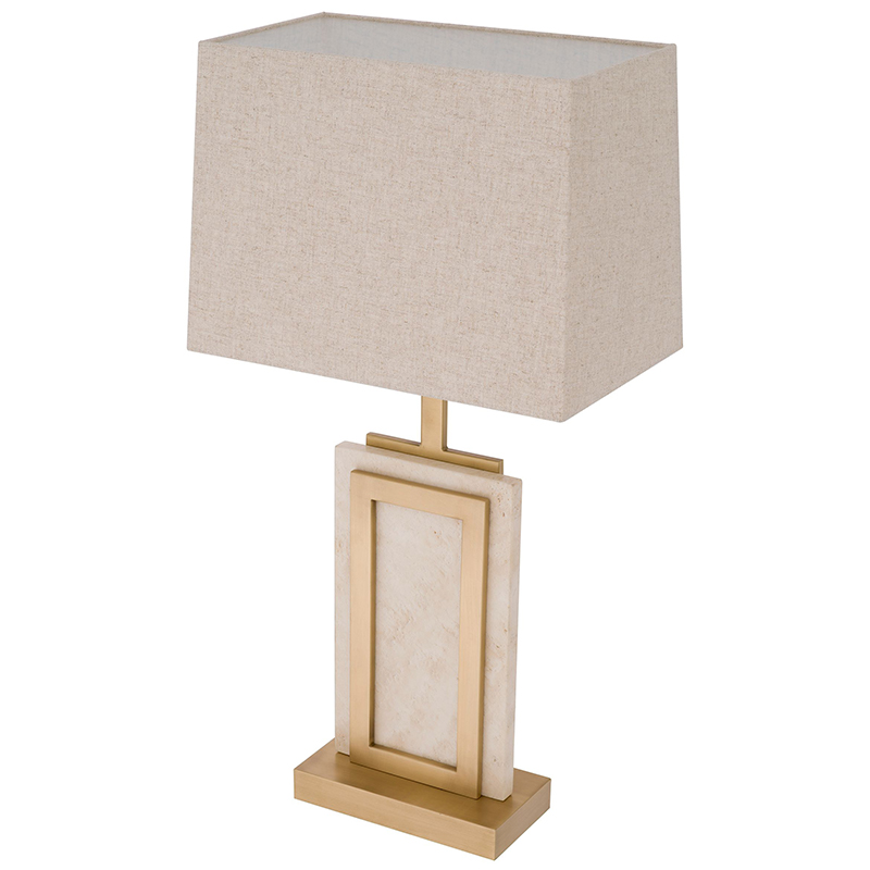 Настольная лампа Eichholtz Table Lamp Murray Travertine Бежевый Латунь Настольная лампа Eichholtz Table Lamp Murray Travertine Бежевый Латунь в Барнауле | Loft Concept