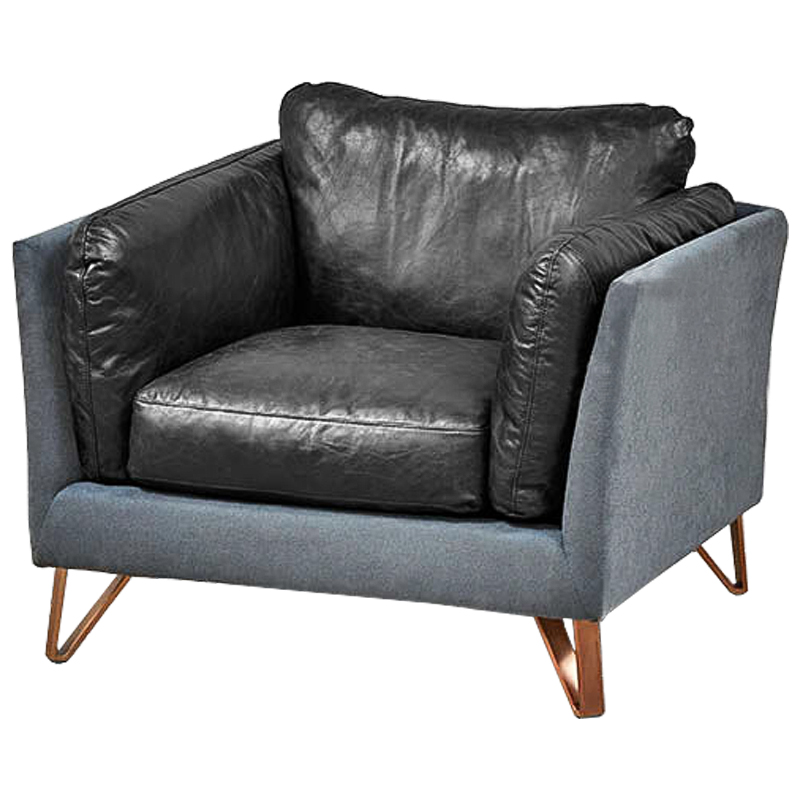 Кресло Freddie Armchair Графит Серо-голубой Медь Кресло Freddie Armchair Графит Серо-голубой Медь в Барнауле | Loft Concept
