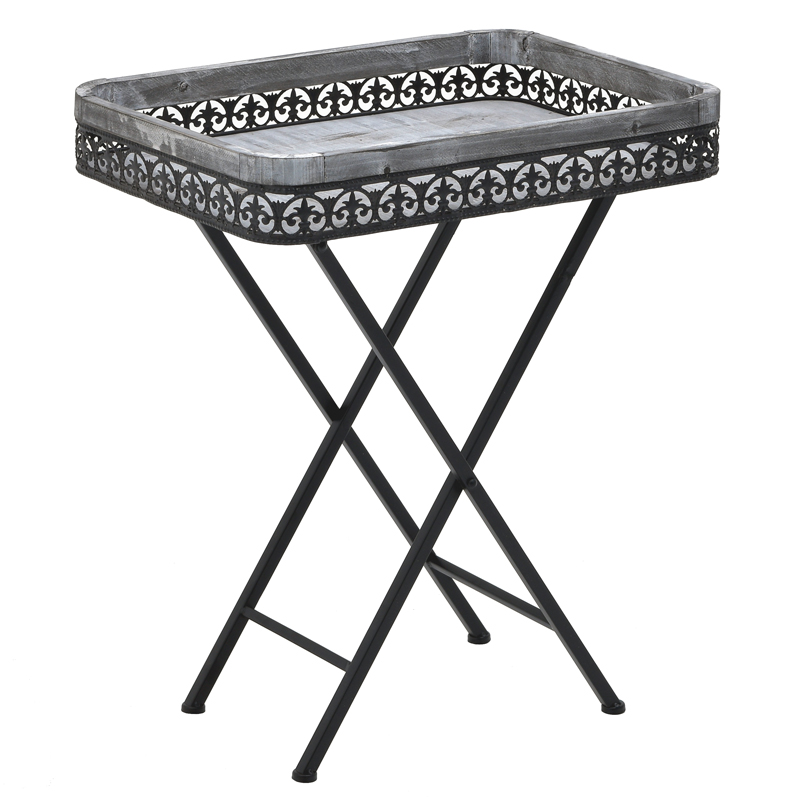 Приставной стол Ramira Provence Table Дерево Серый Черный Приставной стол Ramira Provence Table Дерево Серый Черный в Барнауле | Loft Concept
