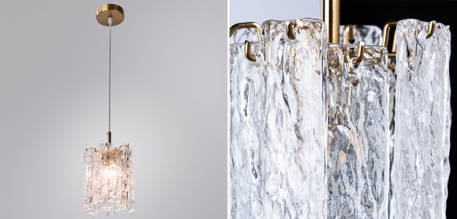 Подвесной светильник Iceberg Glass с Рельефным стеклом Подвесной светильник Iceberg Glass с Рельефным стеклом - Loft-Concept в Барнауле