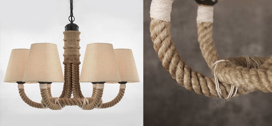 Люстра Rattan Chandelier Loft Rope Light Люстра Rattan Chandelier Loft Rope Light - Loft-Concept в Барнауле