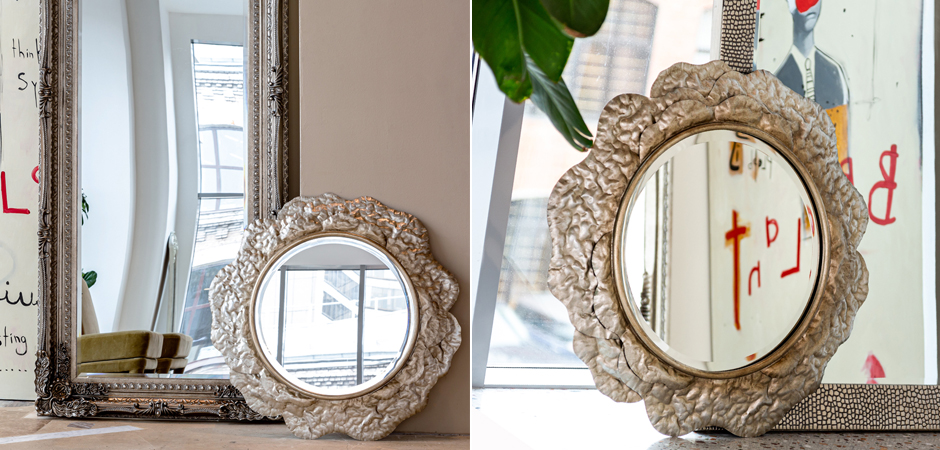 Зеркало Chlodio Crumpled Silver Mirror Зеркало Chlodio Crumpled Silver Mirror - Loft-Concept в Барнауле
