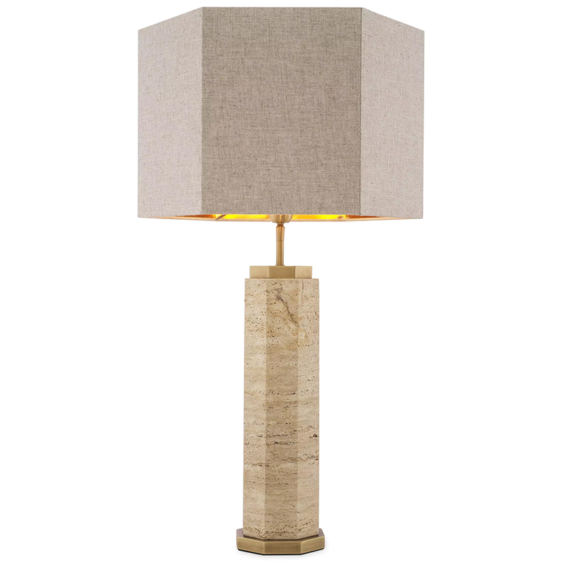 Настольная лампа Eichholtz Table Lamp Newman Бежево-серый Серый Латунь Настольная лампа Eichholtz Table Lamp Newman Бежево-серый Серый Латунь в Барнауле | Loft Concept