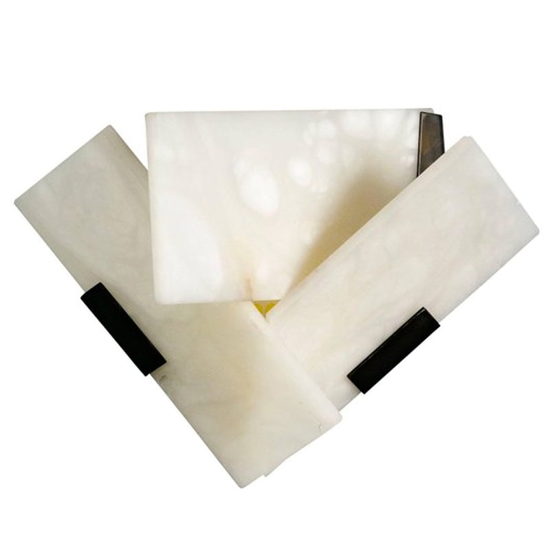 Бра Pierre Chareau Manner Large Fly 3 Alabaster Sconces Белый Мрамор Bianco Черный Бра Pierre Chareau Manner Large Fly 3 Alabaster Sconces Белый Мрамор Bianco Черный в Барнауле | Loft Concept