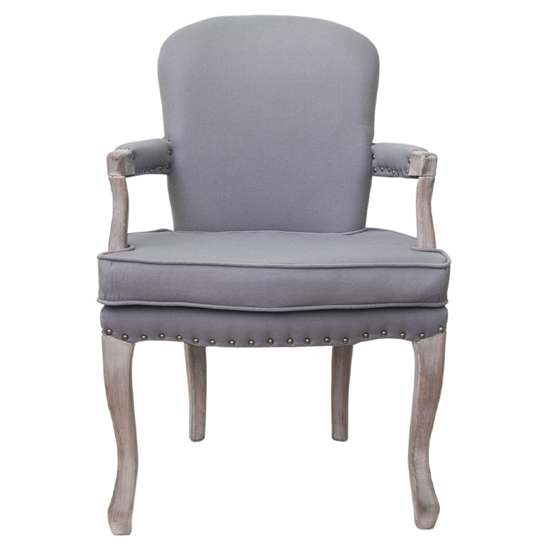 Кресло Aubrey Classical Armchair grey flax Серый Коричневый Кресло Aubrey Classical Armchair grey flax Серый Коричневый в Барнауле | Loft Concept