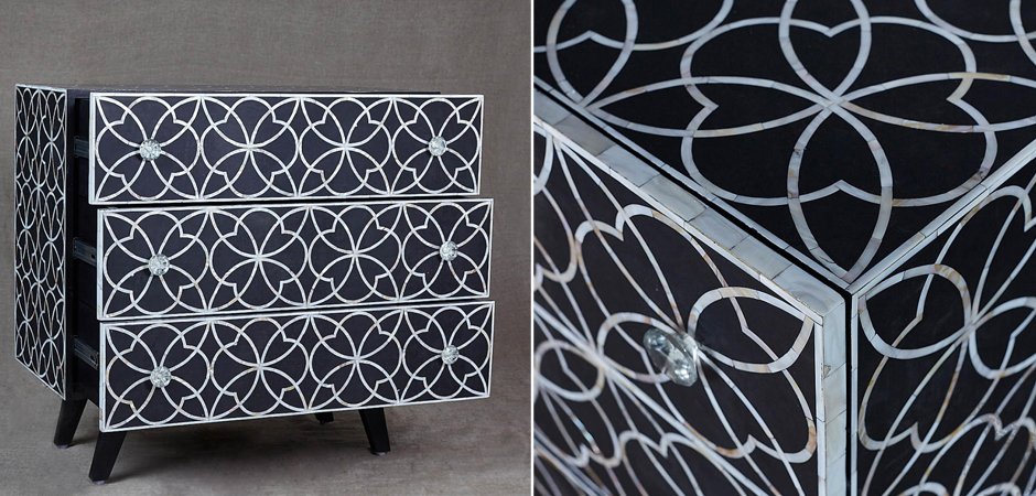 Комод с инкрустацией костью Inlaid Bone Flower Geometry Комод с инкрустацией костью Inlaid Bone Flower Geometry - Loft-Concept в Барнауле