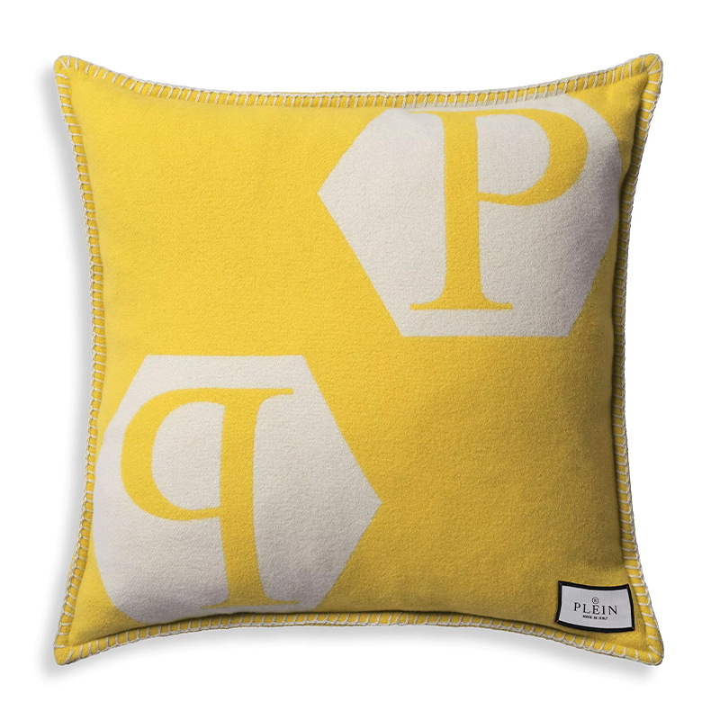 Подушка Philipp Plein Cushion Cashmere Yellow Желтый Белый Подушка Philipp Plein Cushion Cashmere Yellow Желтый Белый в Барнауле | Loft Concept
