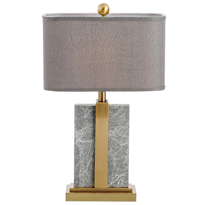 Настольная лампа Marble Brass Grey Table Lamp Серый Латунь Настольная лампа Marble Brass Grey Table Lamp Серый Латунь в Барнауле | Loft Concept