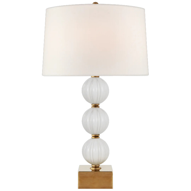 Настольная лампа SAZERAC LARGE TABLE LAMP White Белый Латунь Бежевый в Барнауле | Loft Concept 