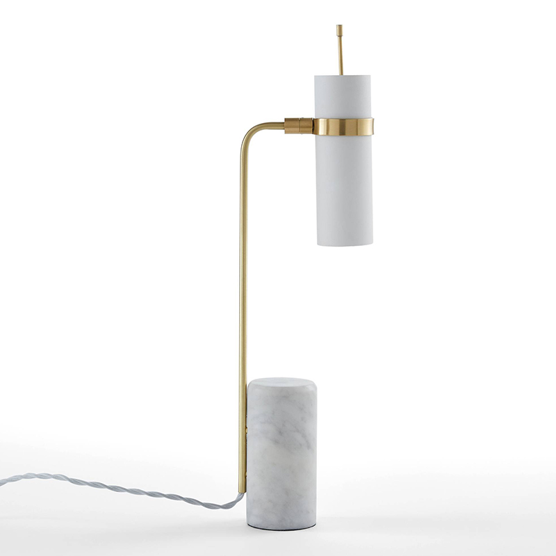 Настольная лампа Detlef Table lamp white marble Белый Мрамор Bianco Латунь Настольная лампа Detlef Table lamp white marble Белый Мрамор Bianco Латунь в Барнауле | Loft Concept