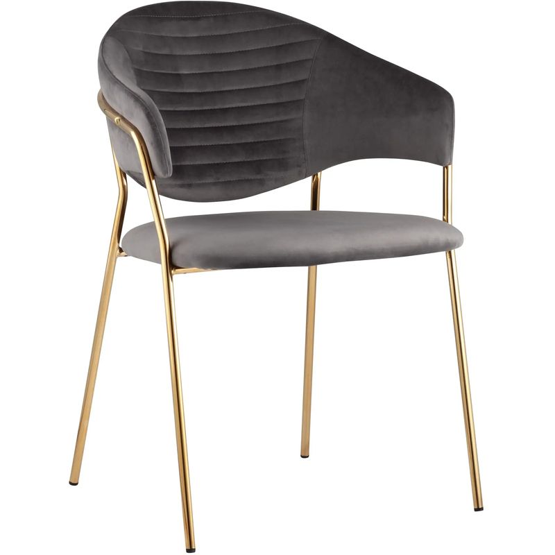 Стул Alexis Chair Серый Велюр Золотые ножки Серый Золотой в Барнауле | Loft Concept 