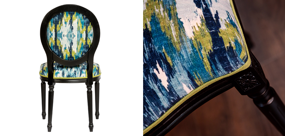 Мягкий стул с сине-зеленым узором Ikat Pattern Мягкий стул с сине-зеленым узором Ikat Pattern - Loft-Concept в Барнауле