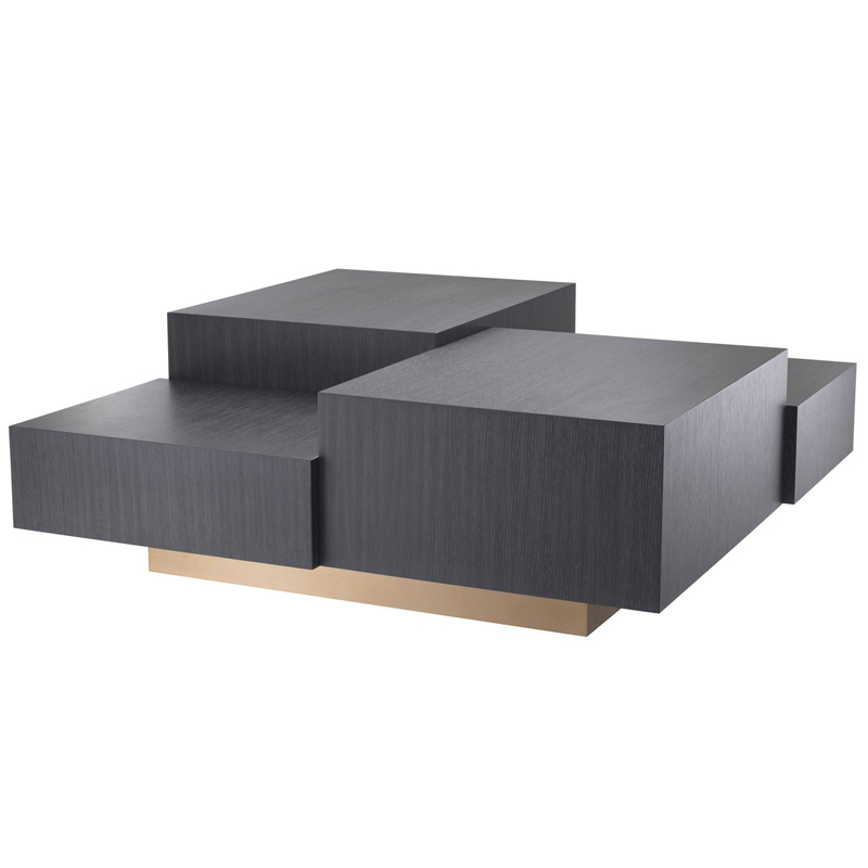 Кофейный стол Eichholtz Coffee Table Nerone Дерево Темно-Серый Матовая латунь в Барнауле | Loft Concept 