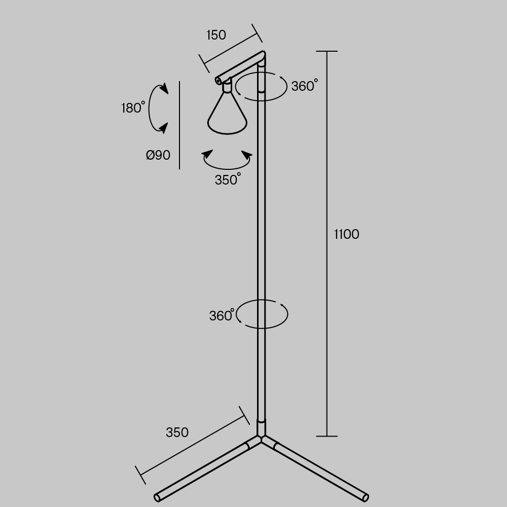 Напольный торшер светодионый Stripe 3000К 20Вт в Барнауле