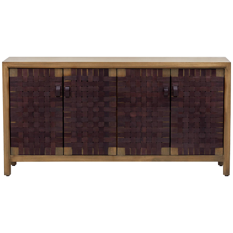 Комод Braided Leather Wood Chest of Drawers L Древесина Коричневый Комод Braided Leather Wood Chest of Drawers L Древесина Коричневый в Барнауле | Loft Concept