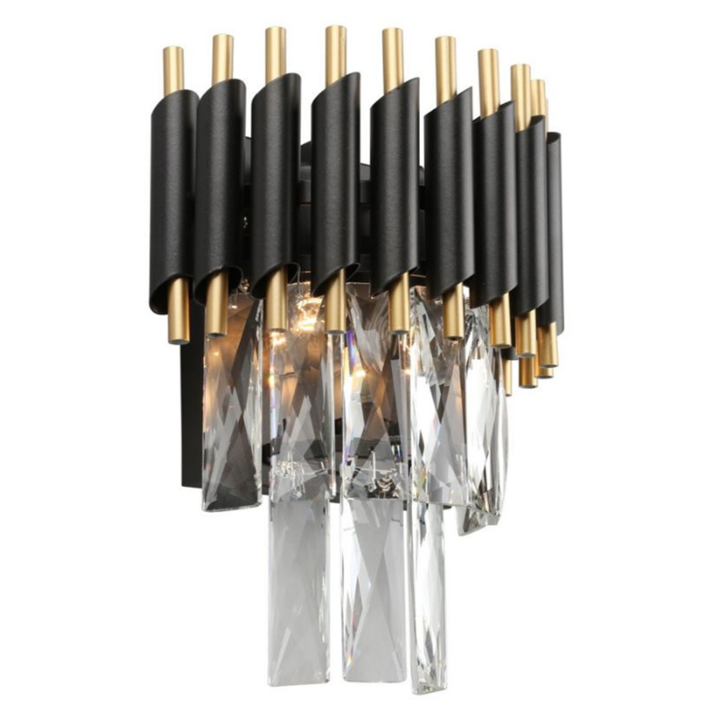 Бра Black Chandelier Crystal Черный Прозрачное Стекло Золотой Бра Black Chandelier Crystal Черный Прозрачное Стекло Золотой в Барнауле | Loft Concept