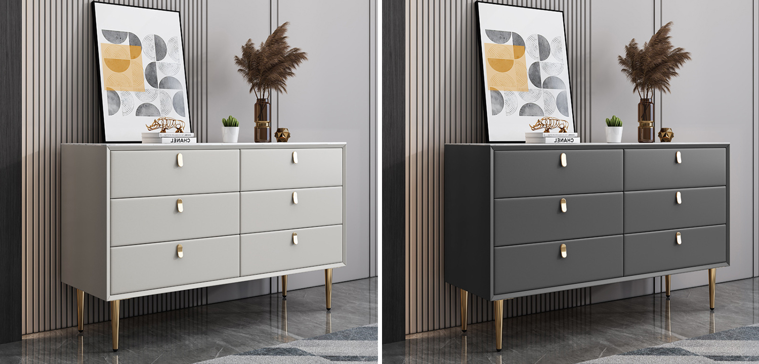Комод Olson Leather Chest of Drawers 120 - фото