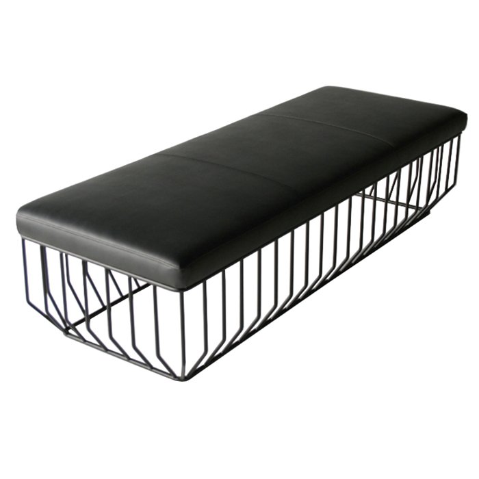 Банкетка Reza Feiz leather Bench Черный Банкетка Reza Feiz leather Bench Черный в Барнауле | Loft Concept