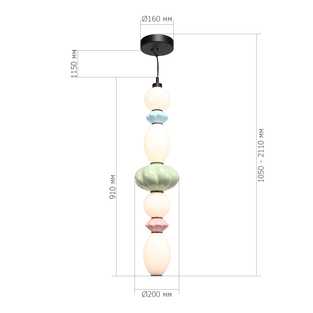 Подвесной светильник фигурный с керамическими элементами 32W LED Fragrant Light в Барнауле