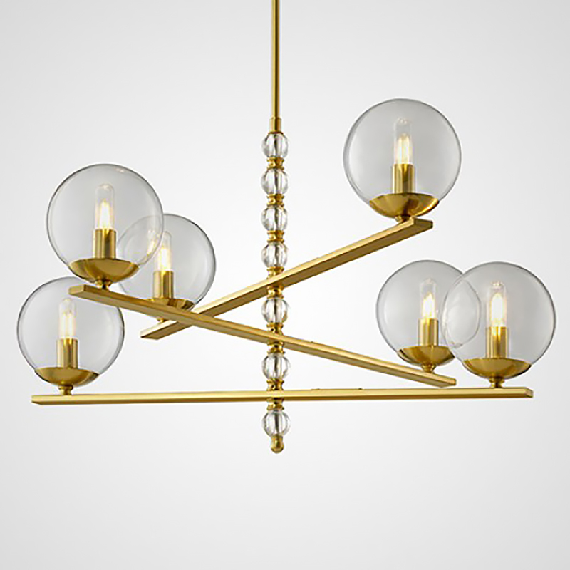 Люстра FONDO Chandelier Латунь Прозрачный Люстра FONDO Chandelier Латунь Прозрачный в Барнауле | Loft Concept