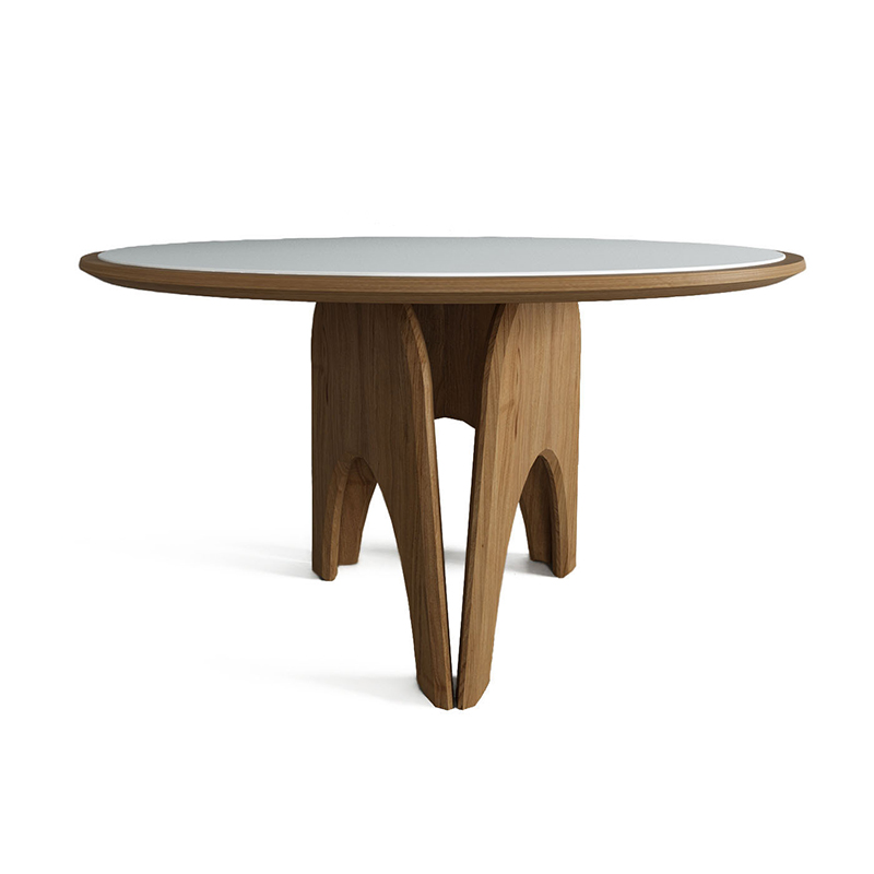 Обеденный круглый стол из дерева со столешницей из камня Pelican Dinner Table Древесина Белый Обеденный круглый стол из дерева со столешницей из камня Pelican Dinner Table Древесина Белый в Барнауле | Loft Concept