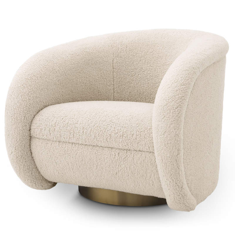 Кресло Eichholtz Swivel Chair Cristo Кремовый Латунь Кресло Eichholtz Swivel Chair Cristo Кремовый Латунь в Барнауле | Loft Concept