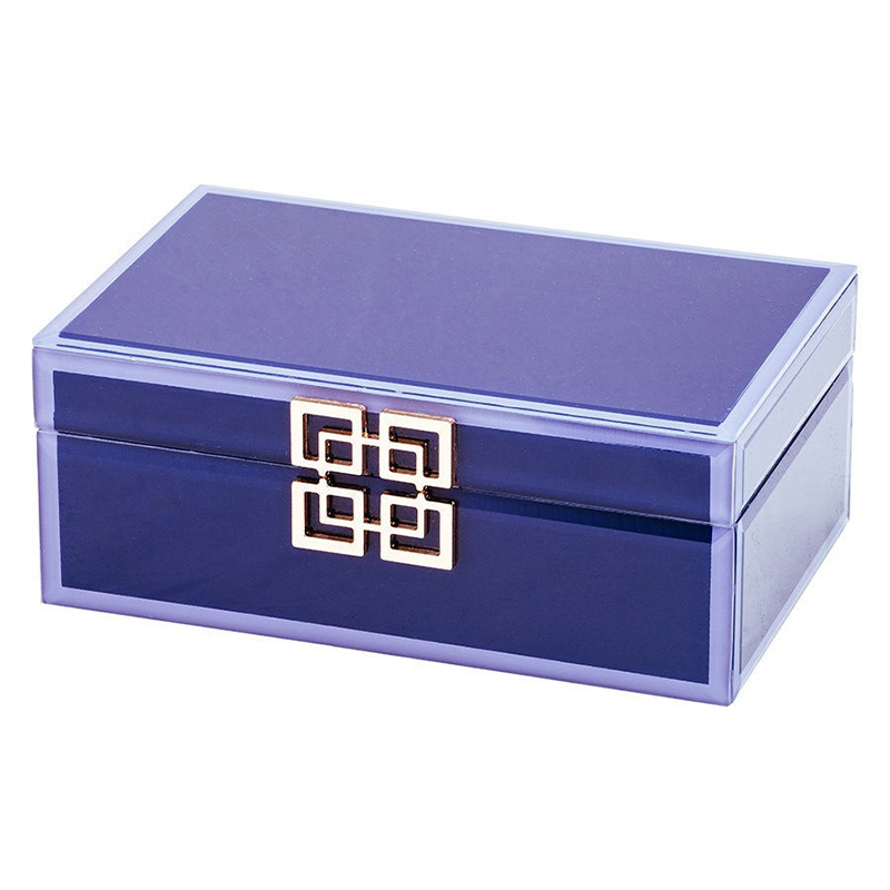 Шкатулка Dark Blue Glass Box Синий Шкатулка Dark Blue Glass Box Синий в Барнауле | Loft Concept