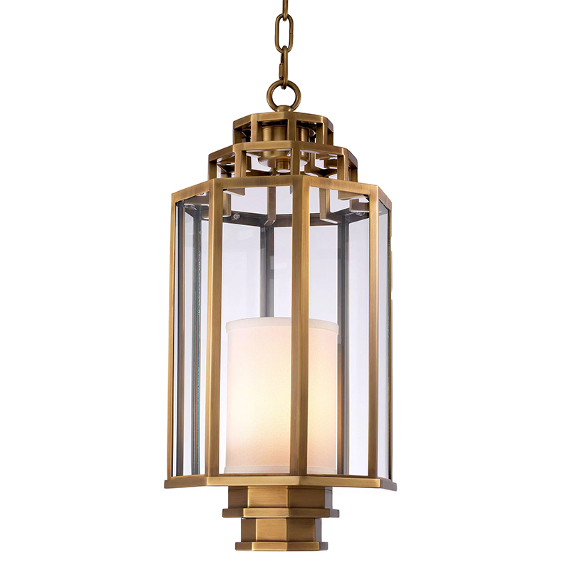 Подвесной светильник Eichholtz Lantern Monticello S Латунь Белый Прозрачное Стекло Подвесной светильник Eichholtz Lantern Monticello S Латунь Белый Прозрачное Стекло в Барнауле | Loft Concept